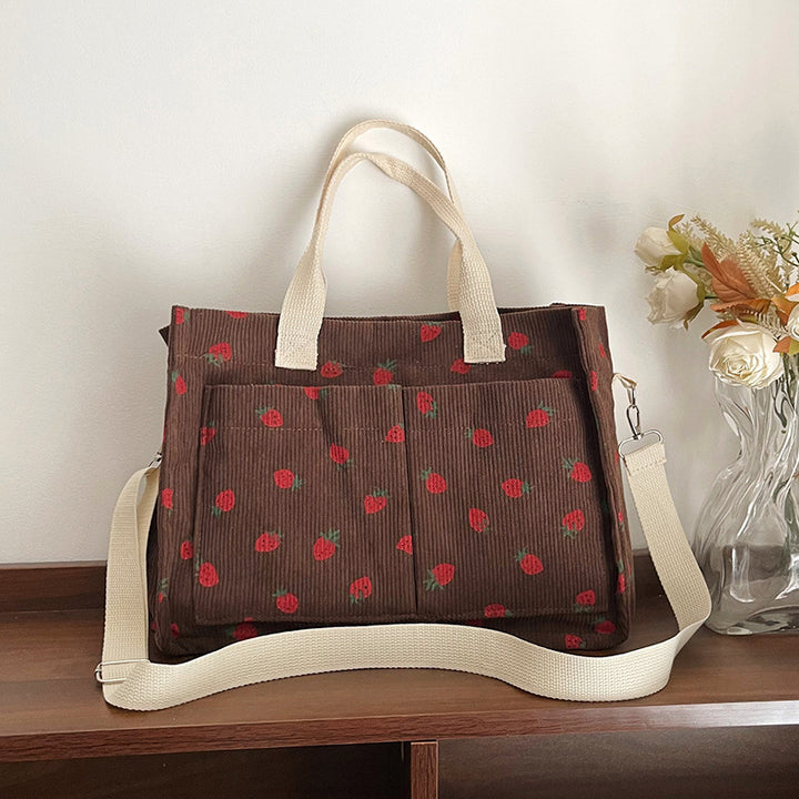 WoStylish Multi-Taschen Erdbeerprint Canvas Tragetasche Karnz
