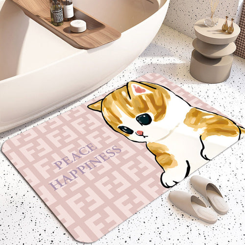 Niedlicher katzenmotivierter Plüsch-Badematten