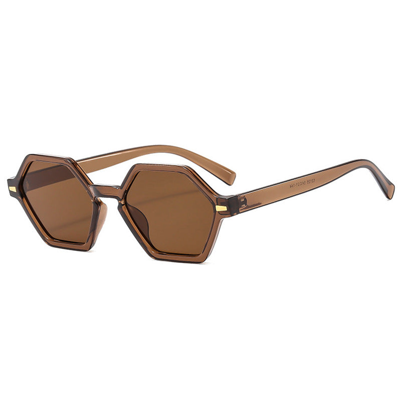 Damen hexagonale Sonnenbrille mit modischem Design und UV-Schutz Karnz