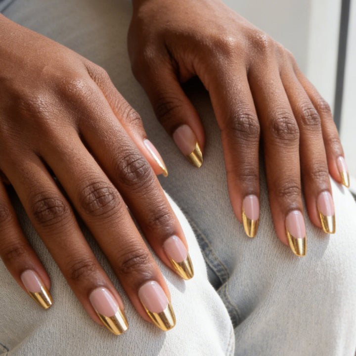 Elegante Metallic Tip Press-On Nägel Karnz