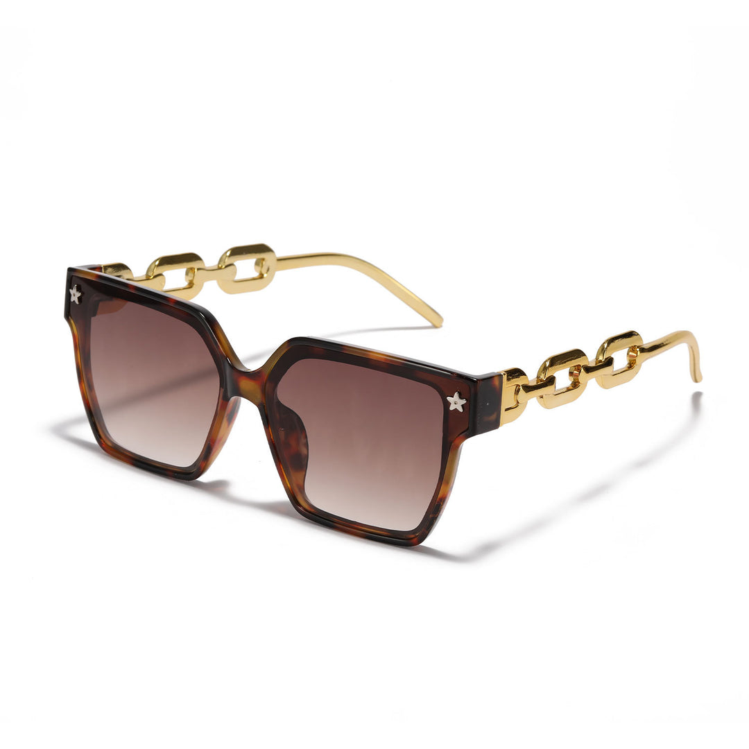 Damen stilvolle quadratische Sonnenbrille mit innovativer Metallrahmenkonstruktion Karnz
