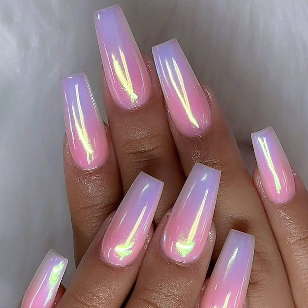Glänzende Ombre Gel Nagelkunst Verlängerungen Karnz