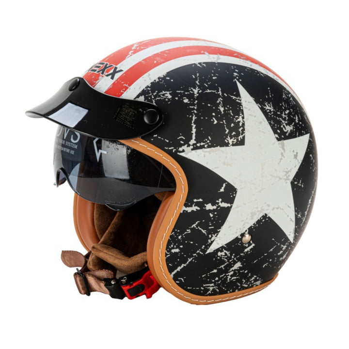 Klassischer offener Motorradhelm Karnz