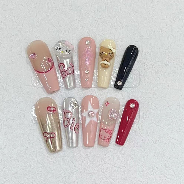 Süßes Cartoon Nagelkunstset Karnz