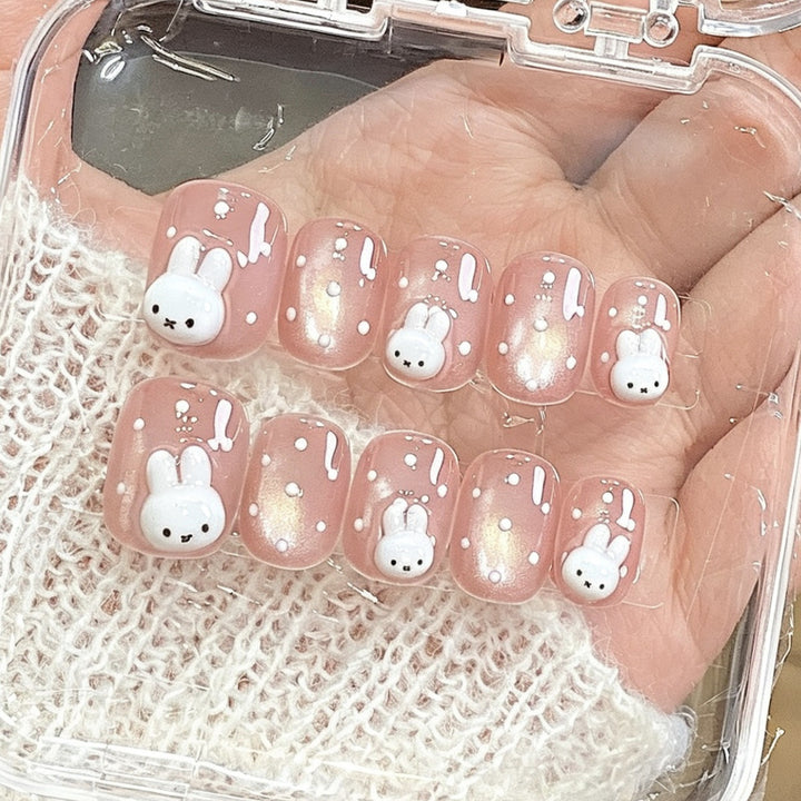 Verspielt Hase-Themen Druck-Nagelset