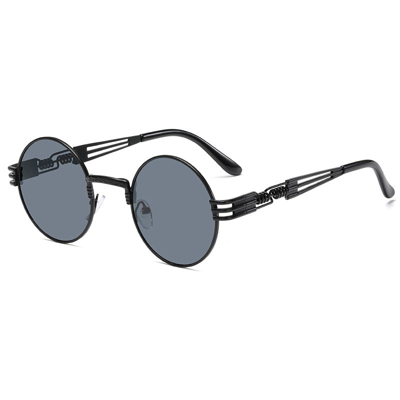 Damen Retro-Inspirierte runde Sonnenbrille mit einzigartigem Metallrahmen Karnz