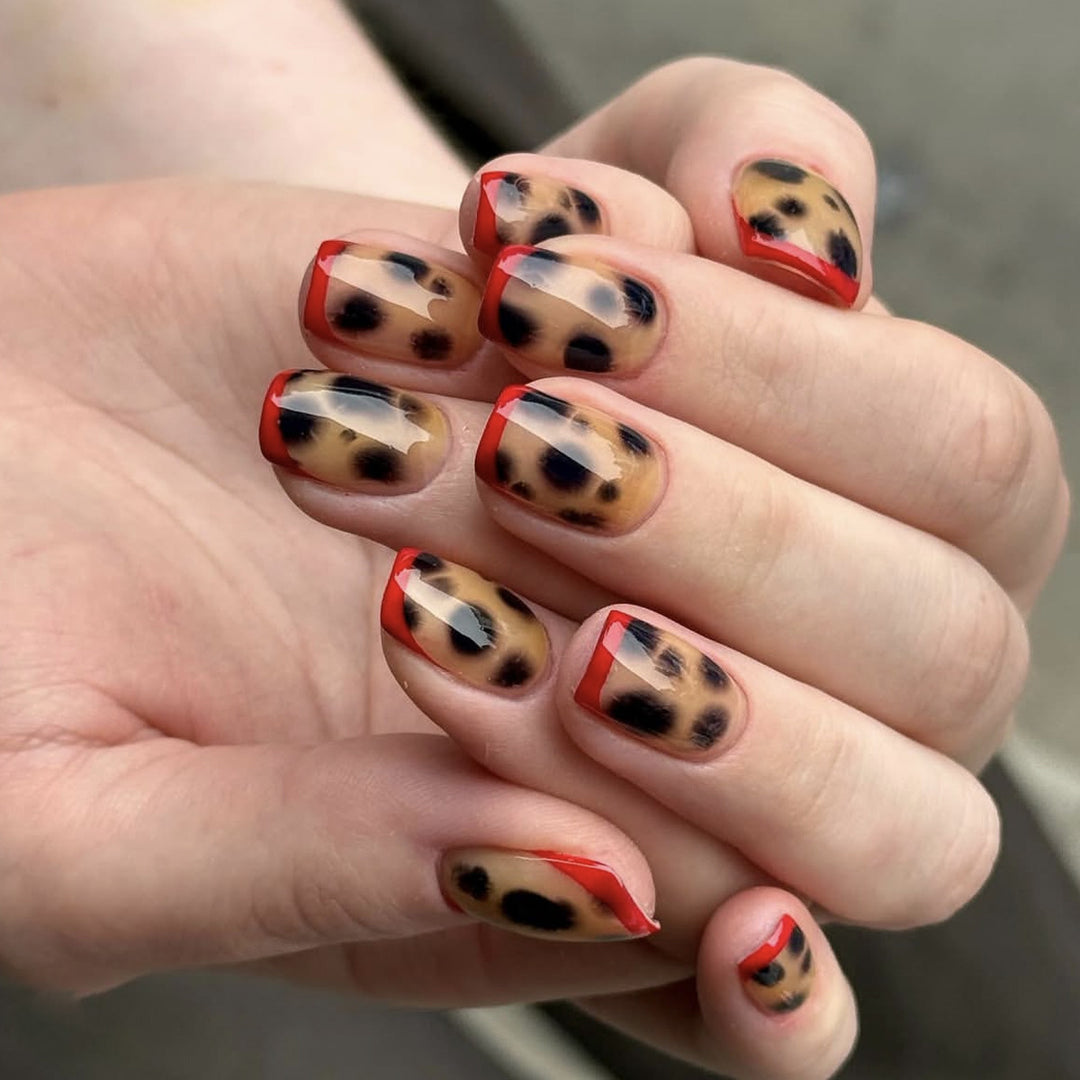 Künstlerische Leopardenmuster-Acryl-Nagel Kunst Erweiterungen Karnz