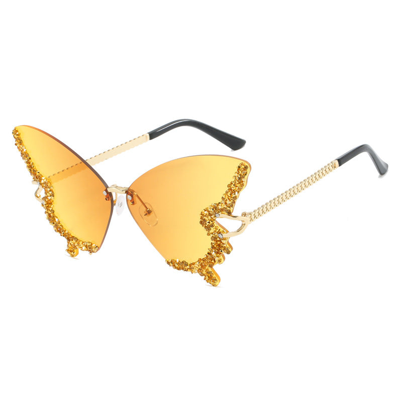 Damen extravagante Cats Eye Sonnenbrille mit funkelnden Akzenten Karnz