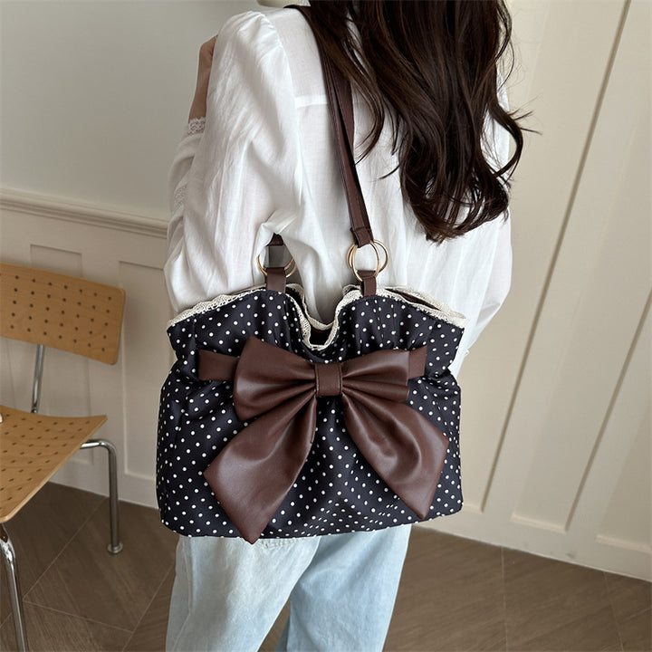 WoCharming Polka Dot Schleifen Tote Tasche Karnz