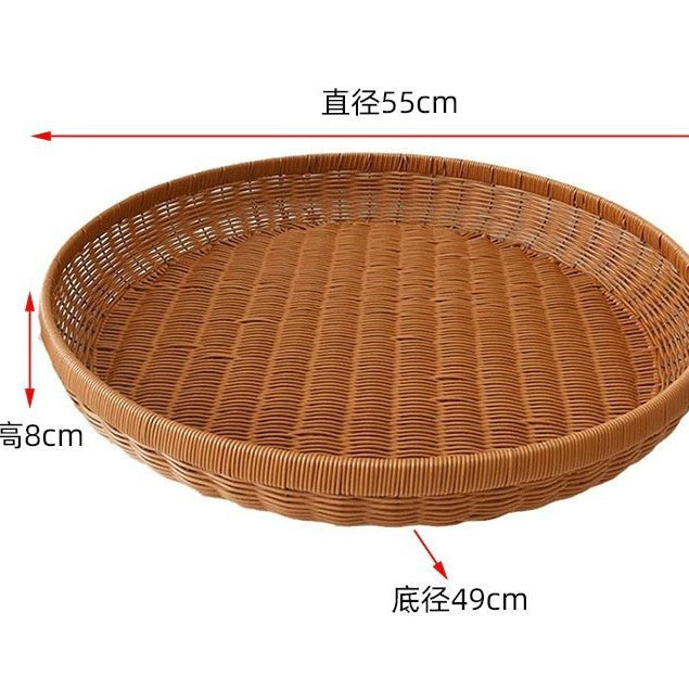Unisex Runder Rattankorb Karnz