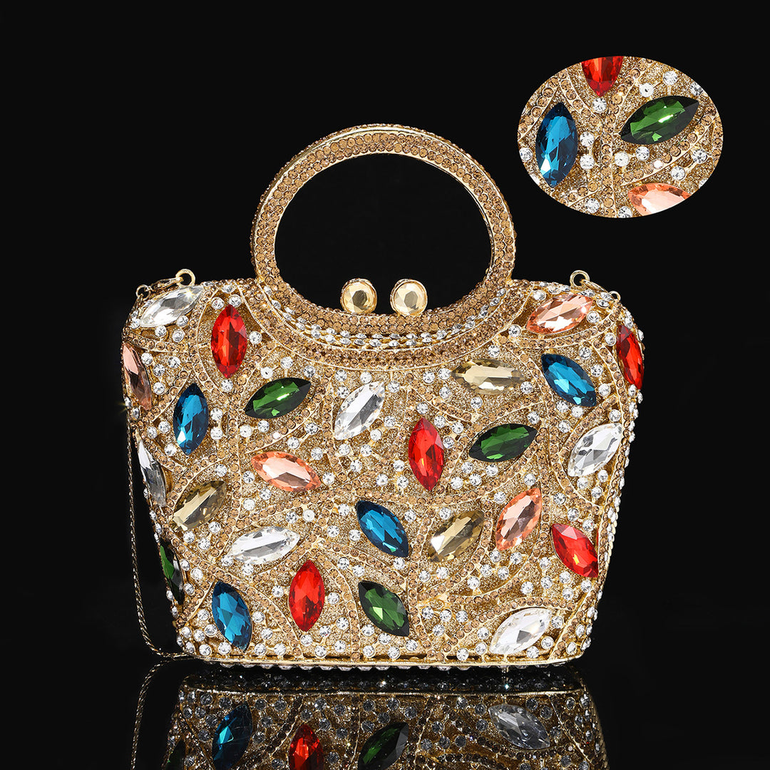 Blumenverzierte Abendhandtasche
