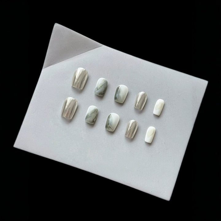 Marmor-Effekt Press-On Nagel Set