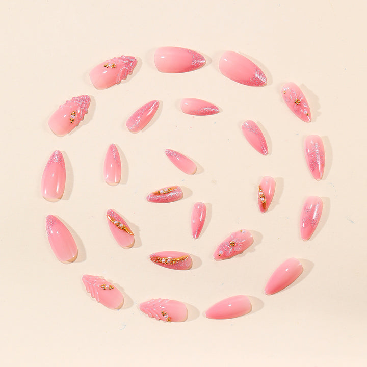 Elegante Florale 3D Acryl Nagelverlängerungen Karnz