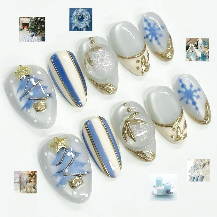 Chic dekorative Press-On Nagelkunstsatz