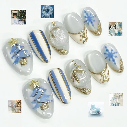 Chic dekorative Press-On Nagelkunstsatz