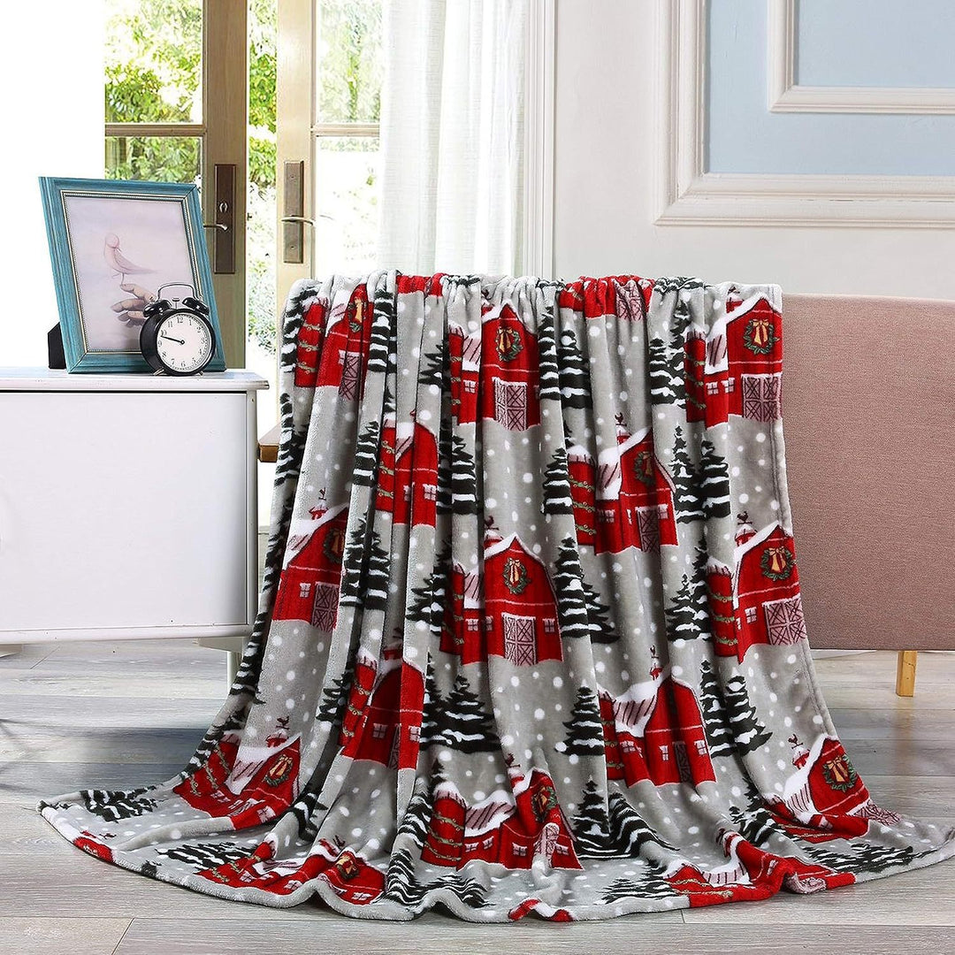 Festliche Santa-Themen Plüsch-Fleece-Decke