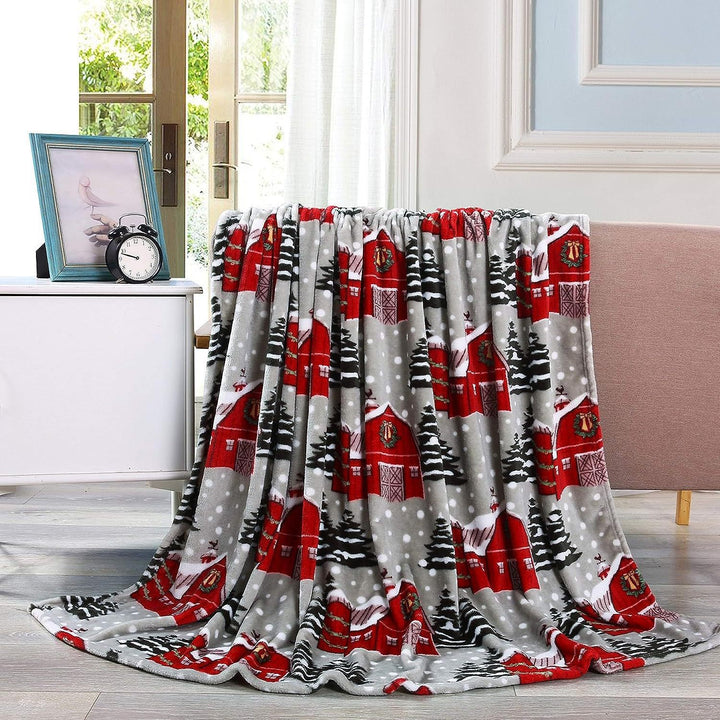 Festliche Santa-Themen Plüsch-Fleece-Decke