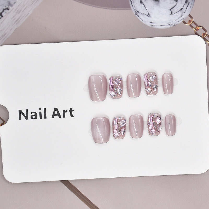 Elegante, glitzernd dekorierte Press-On-Nagelset Karnz