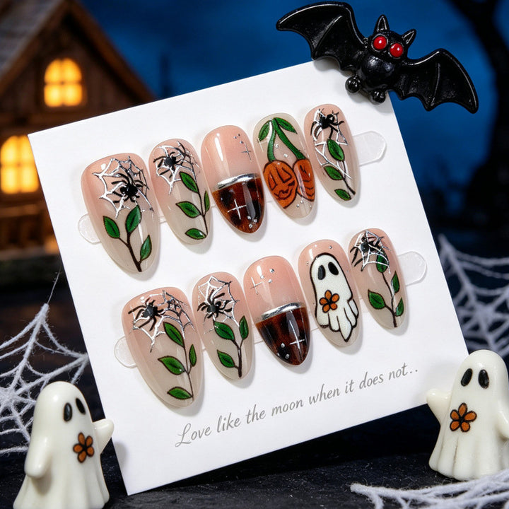 Spooky Halloween-Thema Press-On Nägel