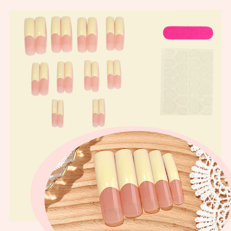 Premium French Tip Press-On Nail Set Karnz