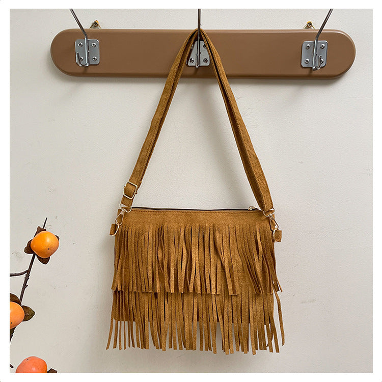 WoStylish Fransen Crossbody Tasche Karnz
