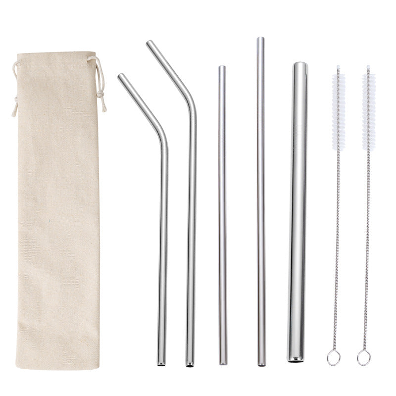 Edelstahl Trinkhalme-Set mit Reinigungsbürsten Karnz