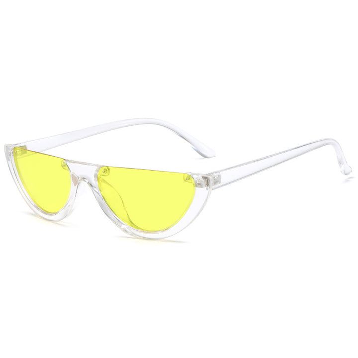 Damen modische Cat-Eye-Sonnenbrille mit transparentem Rahmen Karnz