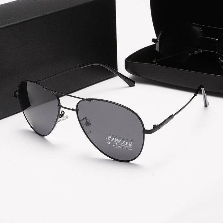 Herren Polarisierte Flugzeug-Sonnenbrille mit ultraleichtem Rahmen und UV-Schutz Karnz