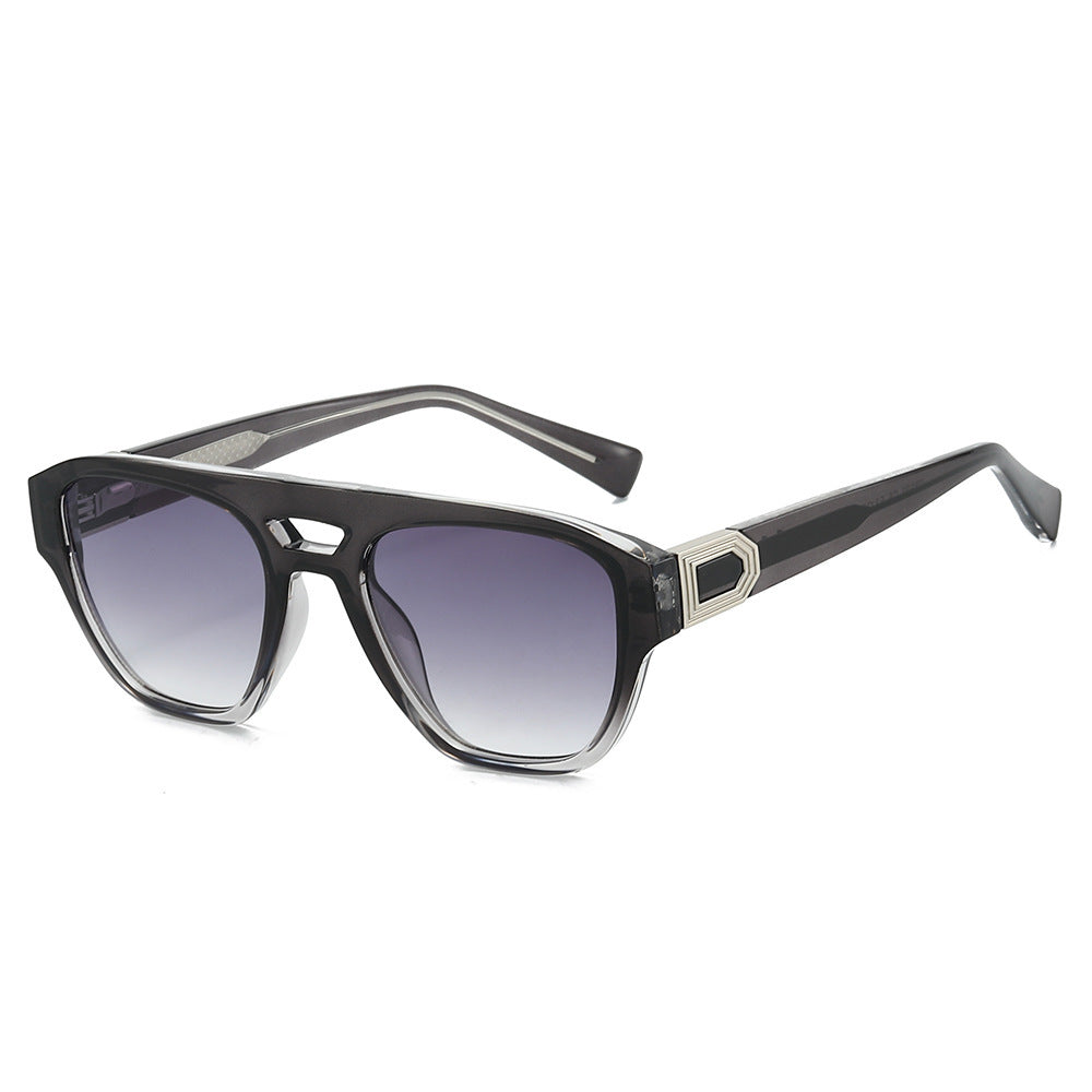 Damen Designer-Sonnenbrille mit modernem, kantigem Rahmen und Farbverlauf Karnz