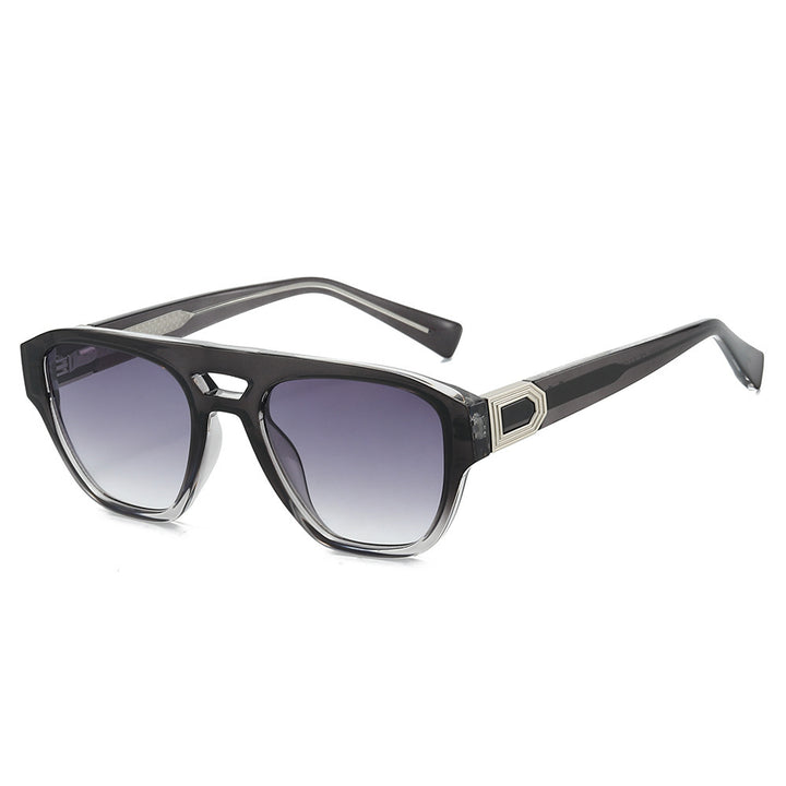Damen Designer-Sonnenbrille mit modernem, kantigem Rahmen und Farbverlauf Karnz