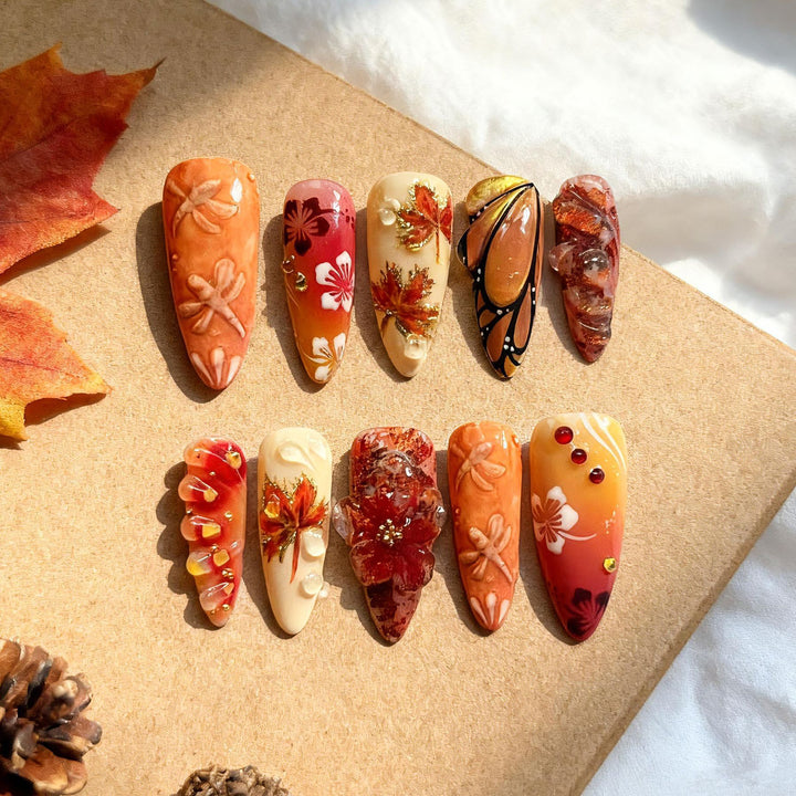 Dekorativer Press-On Nagelset