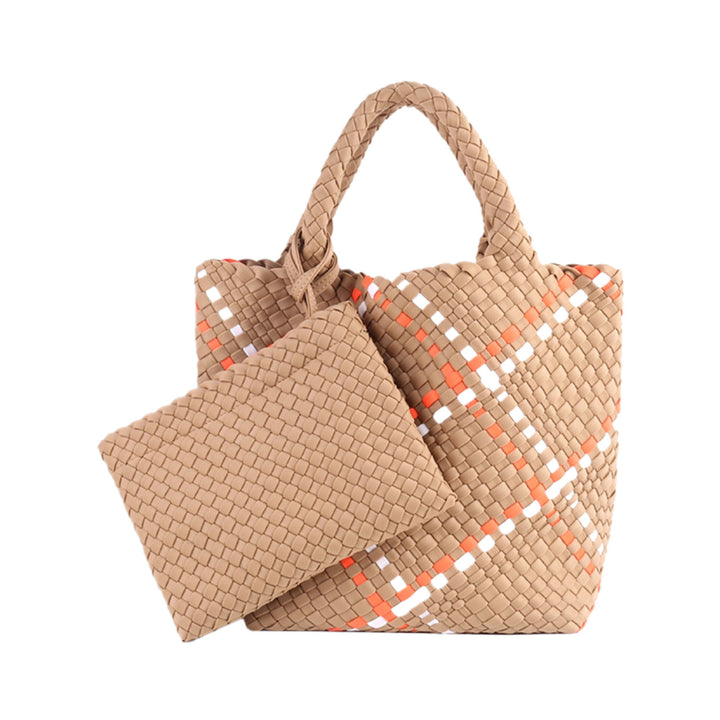 Geflochtene Handtasche mit Abnehmbarer Clutch Karnz