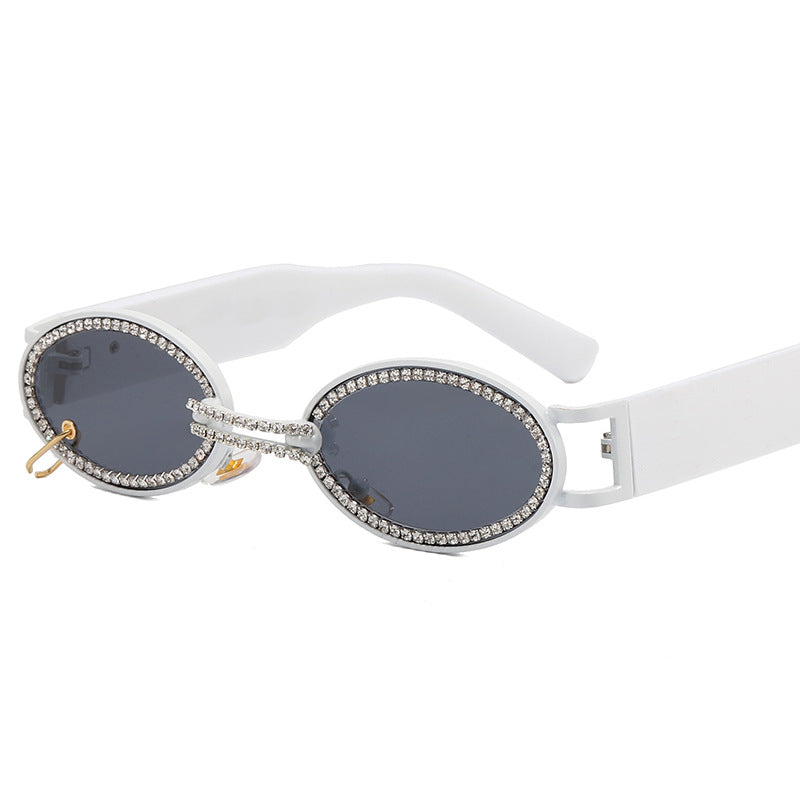 Damen extravagante modische Sonnenbrille mit strassbesetztem Rahmen Karnz