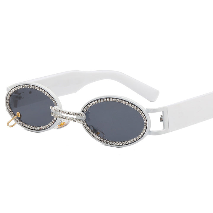 Damen extravagante modische Sonnenbrille mit strassbesetztem Rahmen Karnz