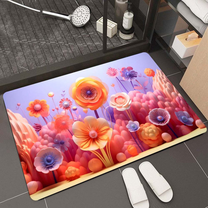 Blumenmuster Badezimmermatte