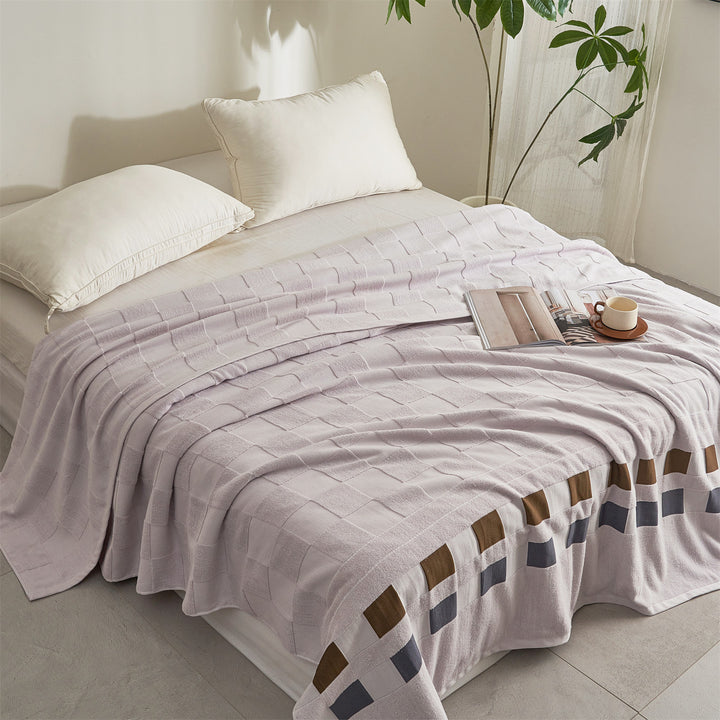 Oversized Texturiertes Baumwoll-Wurfdecke