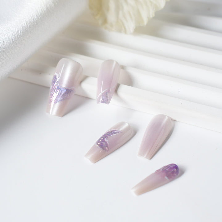 Künstlerisches Schmetterlingsdesign Press-On Nagelset Karnz
