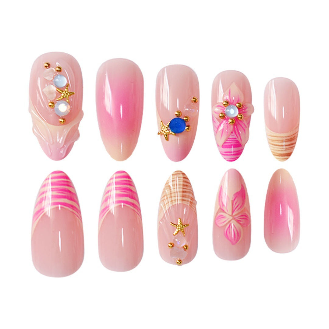 3D Floral Akzent Druck-Nagelkunst Karnz