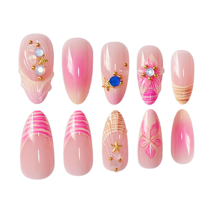 3D Floral Akzent Druck-Nagelkunst Karnz