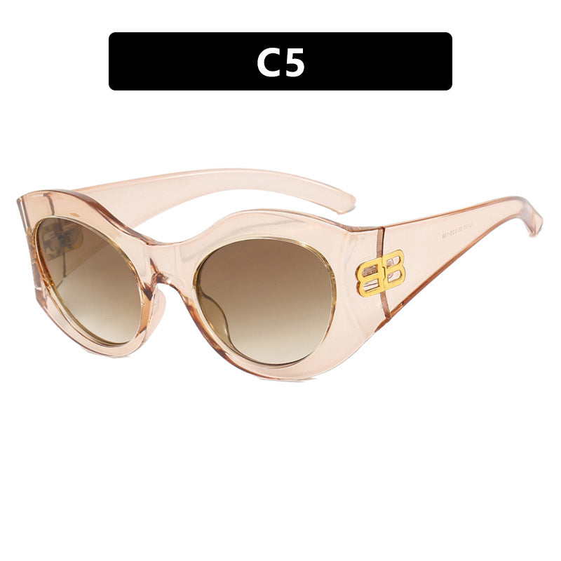 Damen stilvolle Cat-Eye Sonnenbrille mit hochglänzendem Design und schützenden Gläsern Karnz