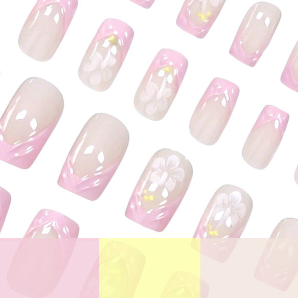 Elegante florale Nagelkunst Karnz
