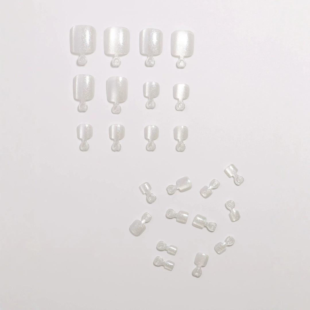Premium Glitzerndes Pediküre Press-On Nagelset Karnz