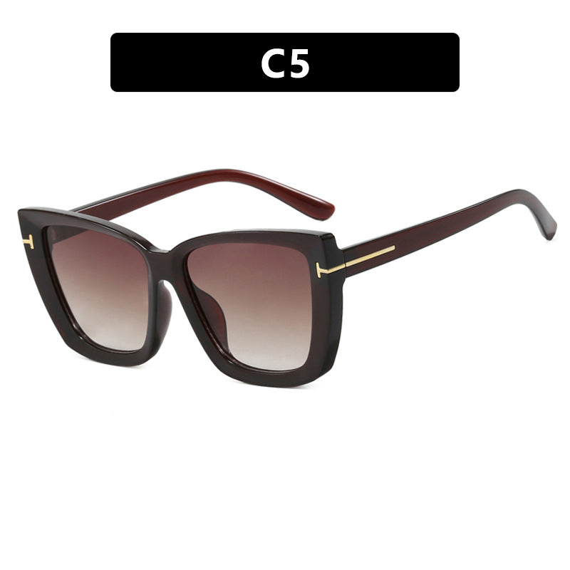 Damen große Sonnenbrille im modernen Design mit angesagtem Schildkrötenmuster Karnz