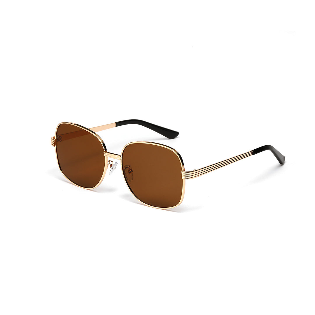Damen modische kantige Sonnenbrille mit luxuriösem goldenen Rahmen Karnz