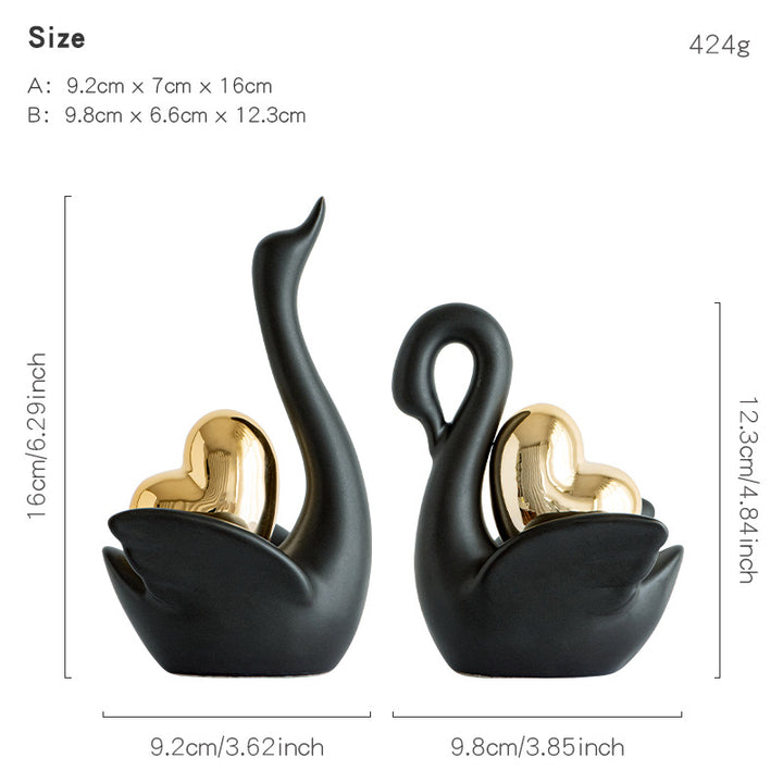 Elegante und romantische Schwäne Dekorationsfigur Karnz