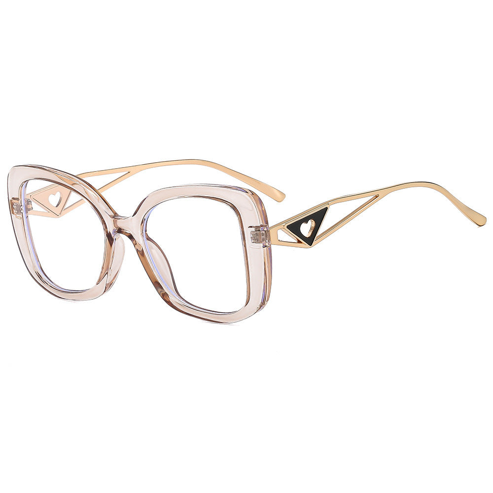 Damen modische oversized Sonnenbrille mit luxuriösem Herzdetail Karnz