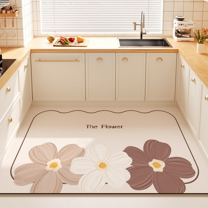 Dekorativer Floral-Zitat-Küchenmatte für Zuhause