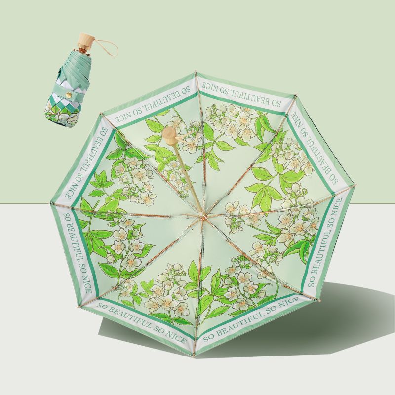 Damen Faltbarer Regenschirm mit floralem Kunstdesign Karnz