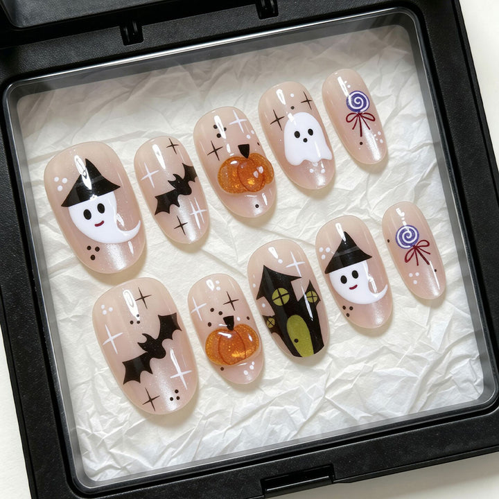 Halloween-Themen Künstlerische Press-On Nagelset Karnz