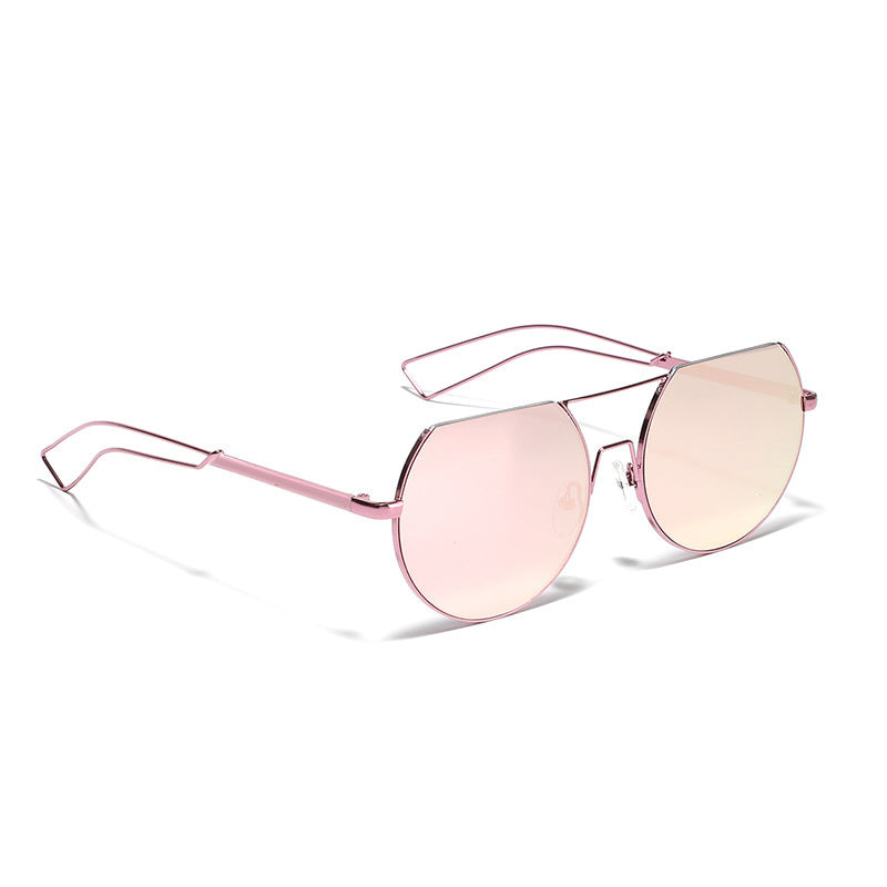 Damen geometrische Sonnenbrille mit durchscheinendem Gläsern und stylischen Metallrahmen Karnz